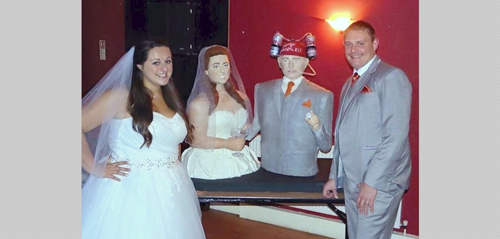 結婚式のサプライズに、本人そっくりの等身大ウェディングケーキはどう？